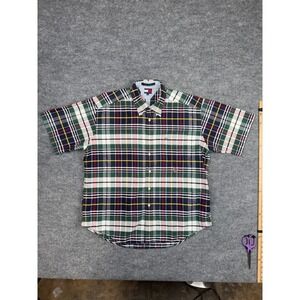 Tommy Hilfiger XL Men's‎ Vintage Multicolor Plaid Shirt Sleeve Button Down